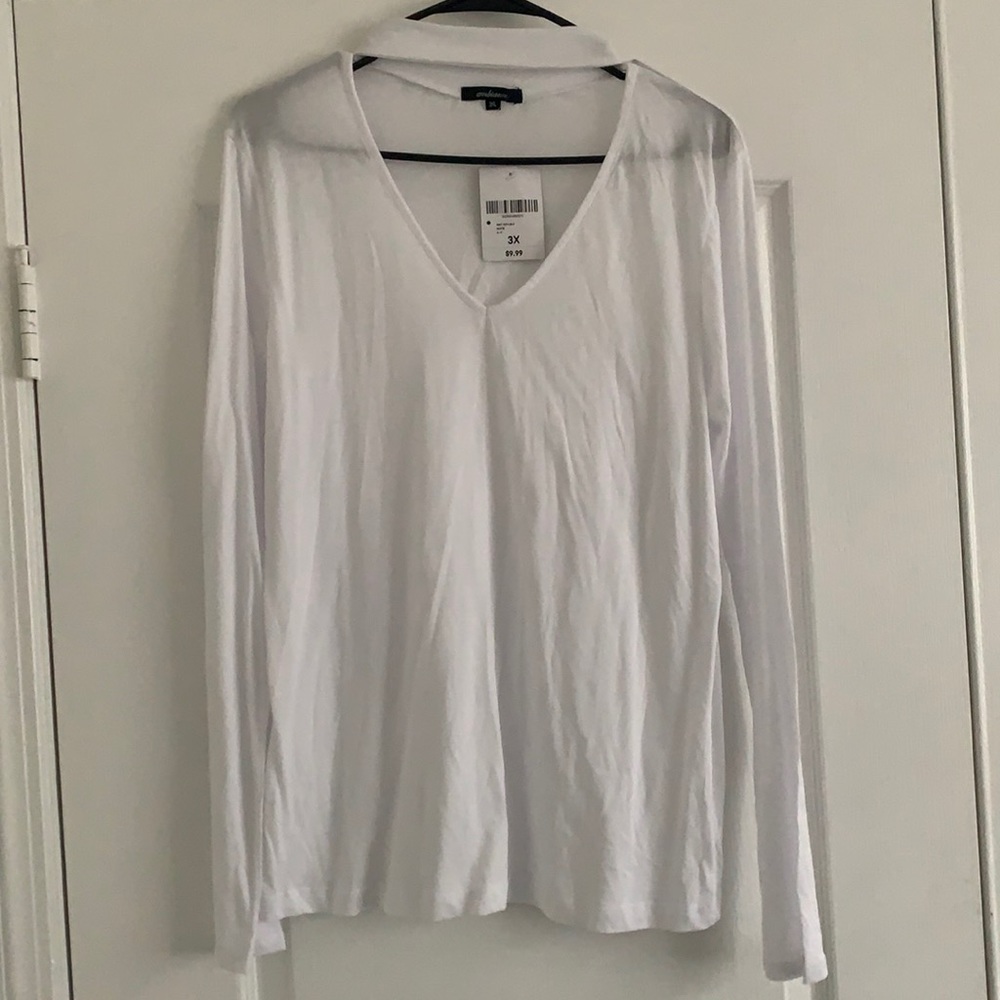 Knit top/ LSLV white